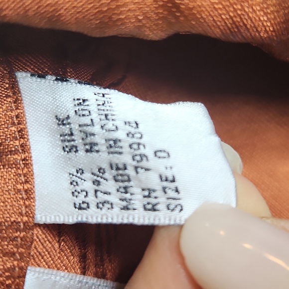 Chico's Design Women's Burnt Orange/Rust Asian Brocade Silk Top Size 0 - Picture 10 of 11